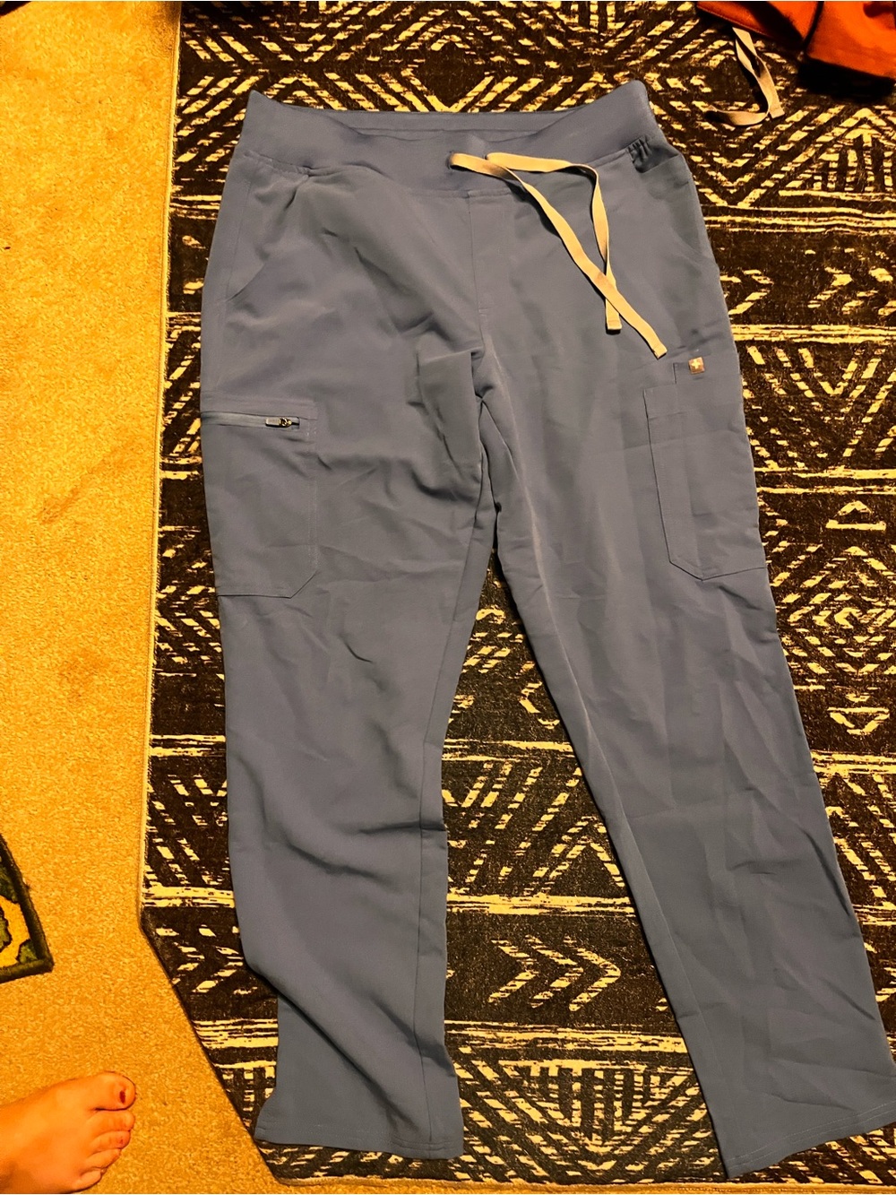 Figs ceil blue high waisted Yola scrub